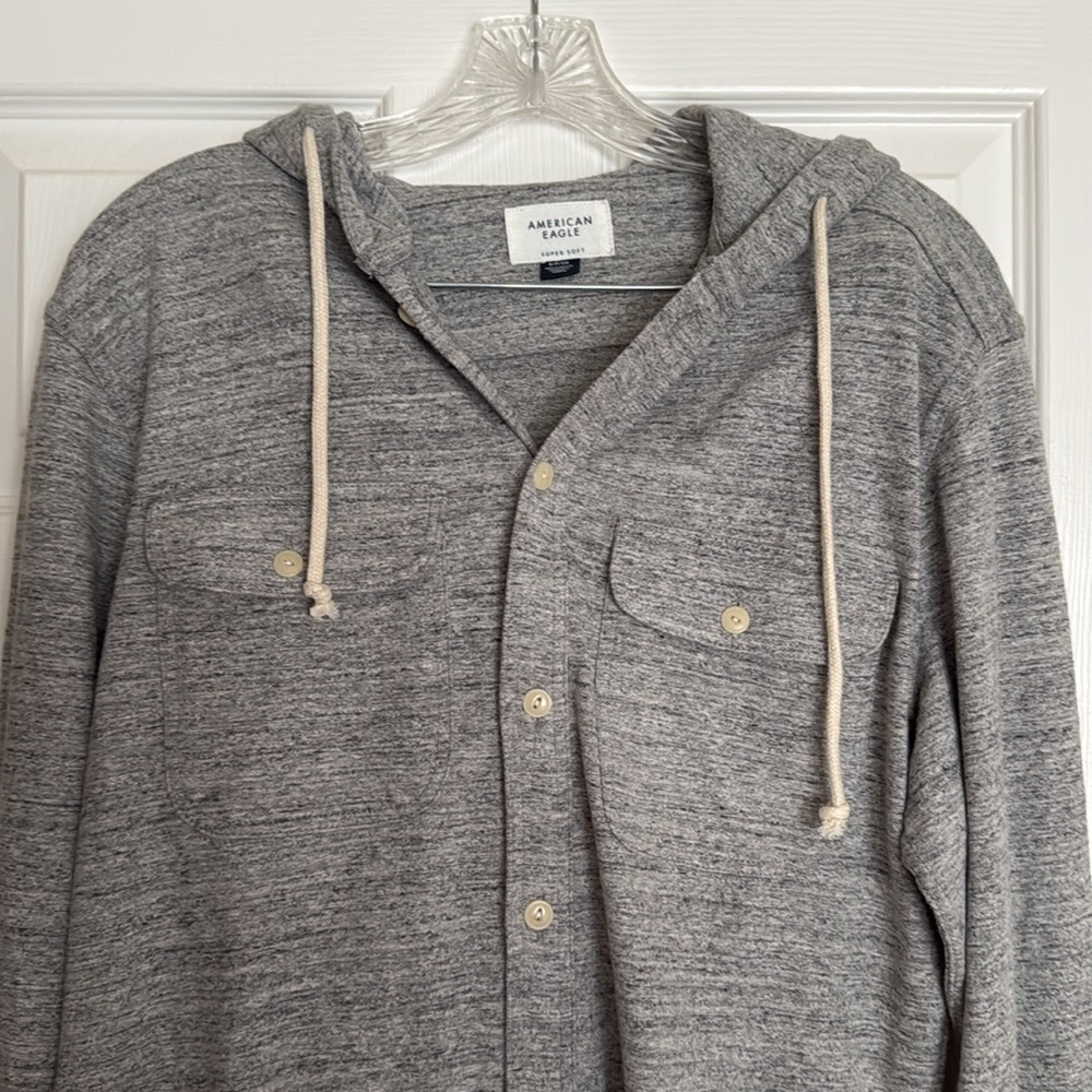 American Eagle Gray Button Down S - image 2